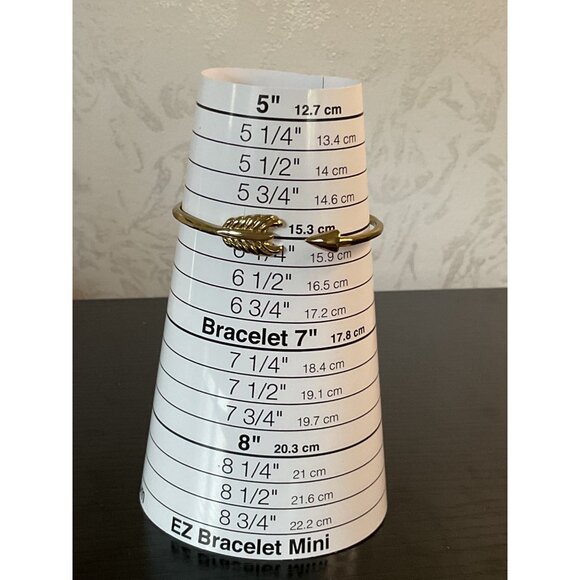 Gold Tone Adjustable Metal Arrow Bangle Bracelet For Women - Picture 3 of 3